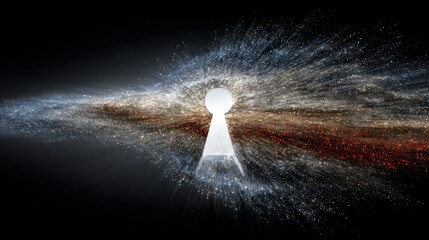 Fototapeta premium Abstract Keyhole: Unveiling Mysteries of the Universe