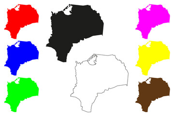 Kangar city (Malaysia) map vector illustration, scribble sketch Bandar Kangar or Kangaq map