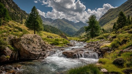 Mountain stream landscape