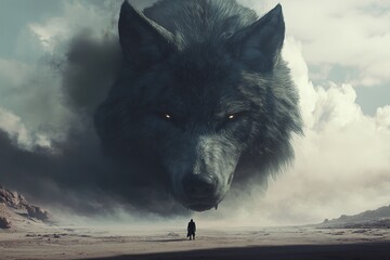The Enormous Wolf and the Traveler