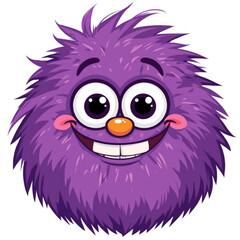 Fototapeta premium Adorable Purple Fluffy Monster With Sparkly Eyes creature
