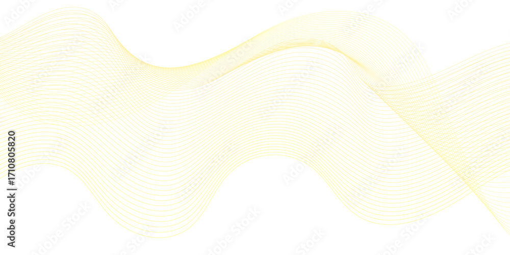 Poster abstract golden wave lines on transparent background. technology, data science, geometric border pat