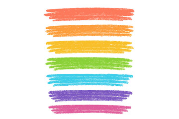 Set of colorful crayon brush strokes. Hand-drawn chalk texture backgrounds. Childish doodle underline and highlight elements. Artistic pastel grunge stripes for emphasis. Vector.