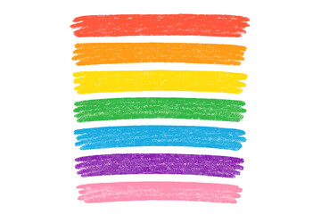 Set of colorful crayon brush strokes. Hand drawn rainbow color underline, highlight collection. Childish chalk pen texture. Rough vector accent and emphasis design element.