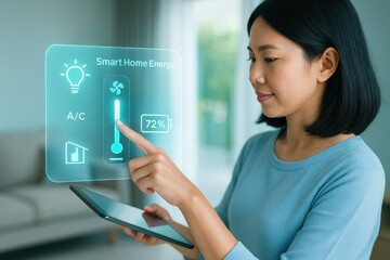 Optimizing smart home energy usage with innovative technology modern living room digital interface user engagement home environment energy efficiency