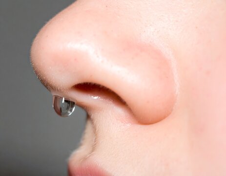 Close-up of a dripping nose