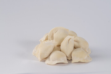 Frozen dumplings semi-finished product piled up