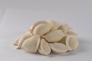 Frozen dumplings semi-finished product piled up