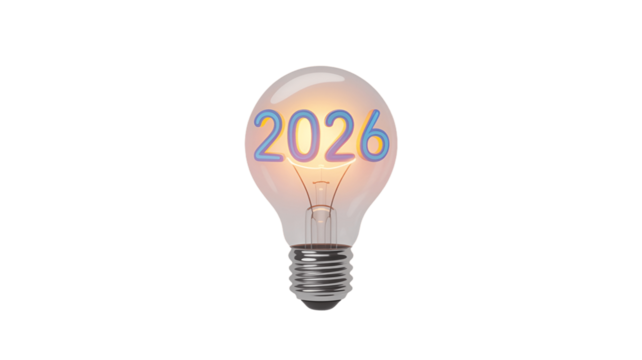 Illuminating the Future: 2026 Light Bulb Concept.