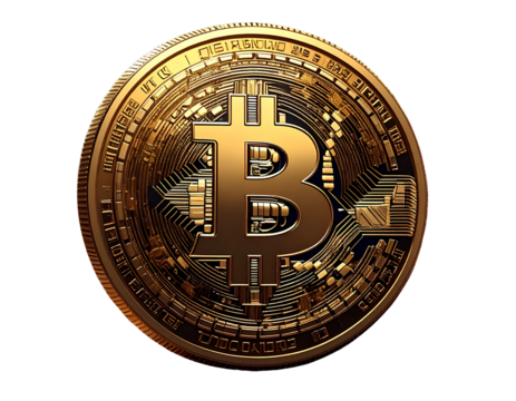 Cryptocurrency bitcoin coin, PNG