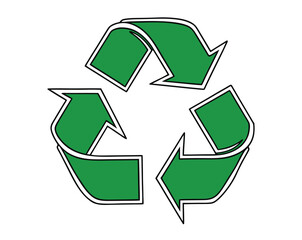 Obraz premium A clean, bold graphic of a stylized recycling symbol