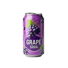 Grape Soda canned drink refreshment isolated PNG with Transparent Background