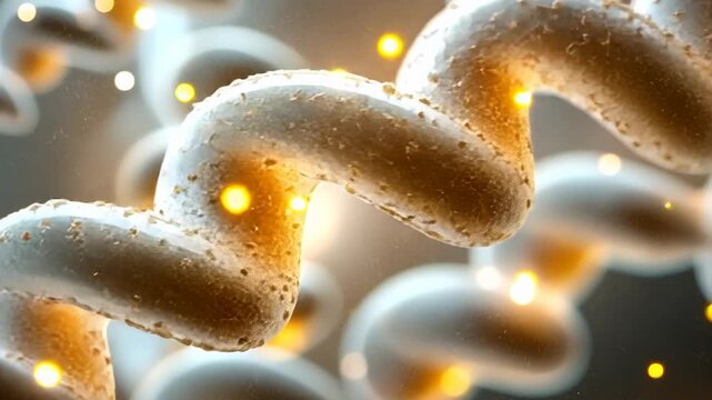 Close-up 3D animation of Treponema pallidum bacteria, the causative agent of syphilis.