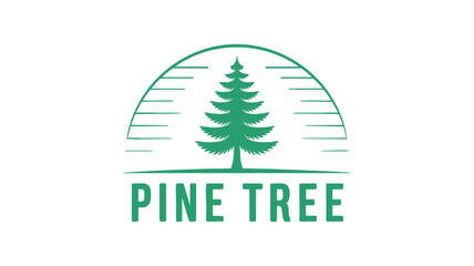 Classic pine tree emblem with text 'pine tree' inside an arch