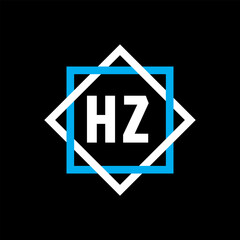 HZ creative circle letter logo concept. HZ letter design.