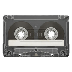 Retro Audio Transparent Cassette Tape Illustration for Vintage Music Lovers