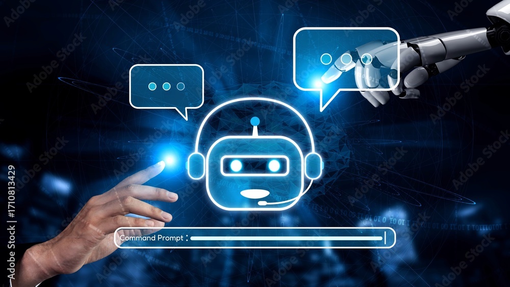 Poster ai virtual assistant artificial intelligence chatbot controlled by prompt engineering for explainabl