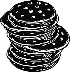 vector illustration of a stack of bread