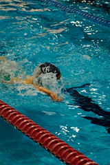 Professional Swimming Action in Water