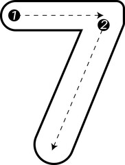 Set of numbers 0-9, dotted lines. For practicing writing. Transparent background.