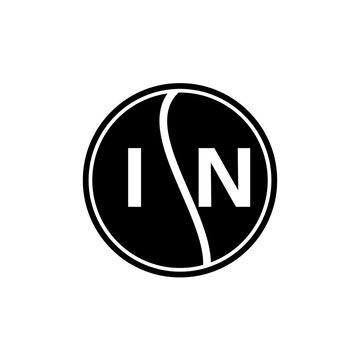  IN creative circle letter logo concept. IN letter design.