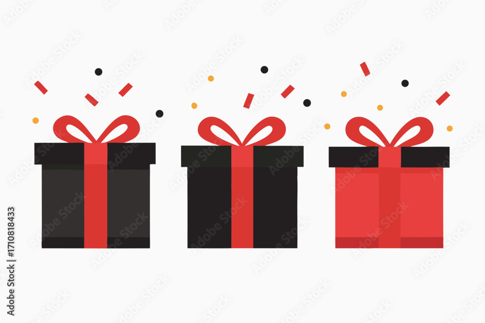 Poster set of three simple colorful vector illustrations for digital use