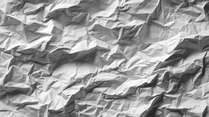 Wrinkled Paper Texture: A detailed, monochrome close-up of crumpled paper. Every crease and shadow tells a story of imperfection, conveying the raw beauty of imperfection.
