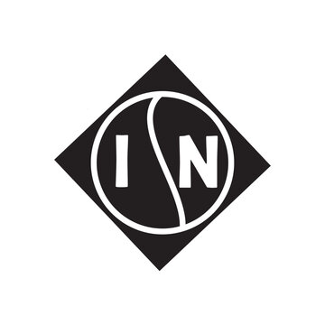  IN creative circle letter logo concept. IN letter design.