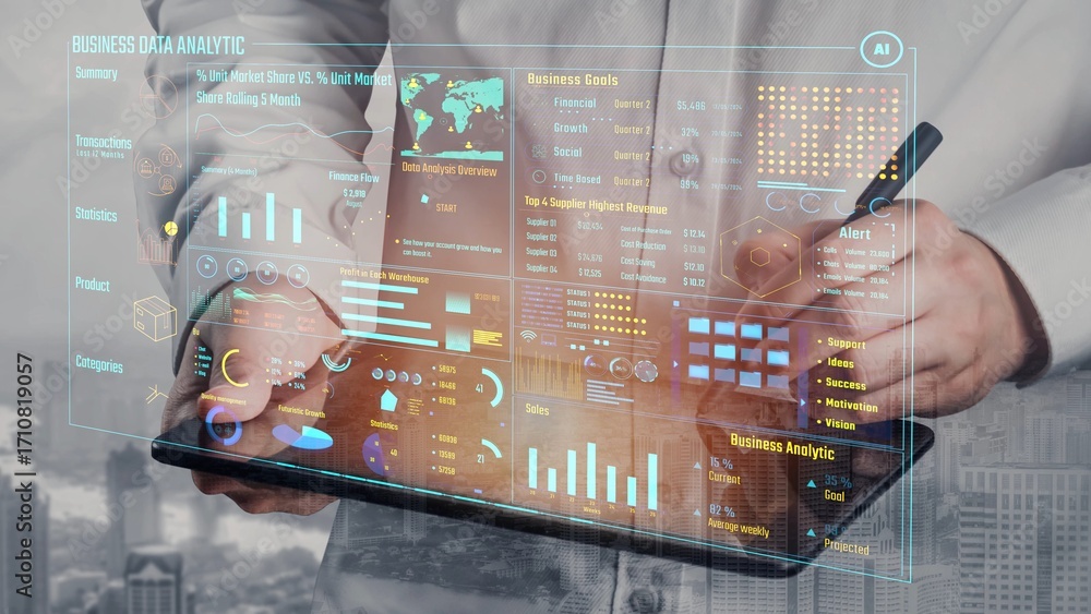 Poster data analytics and big data strategy for real-time analytics, predictive data modeling, business int