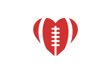 Red heart shaped football with white laces