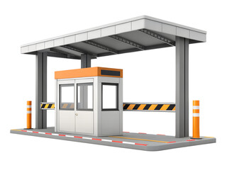 Modern toll booth isolated on transparent background
