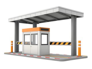 Modern toll booth isolated on transparent background