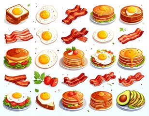 Collection of breakfast foods