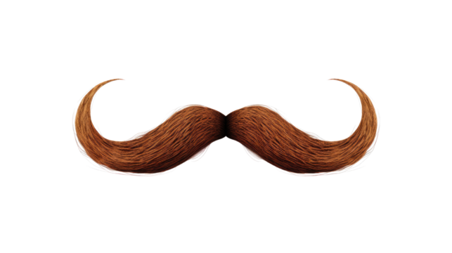3D realistic moustache hair style design on white background