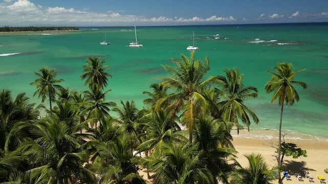 Aerial 4K footage of Punta Popy Beach &mdash; postcard scene of ocean, sand, and sky. Great for tourism ads and cinematic projects