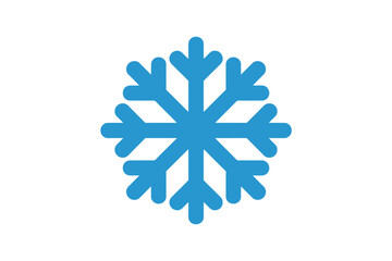 Fototapeta premium Simple blue snowflake icon on white background