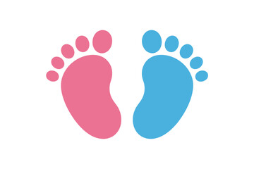 Pink and blue baby footprints symbolizing new life