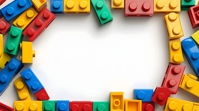 Creative brick frame with vibrant colors for playful design inspiration