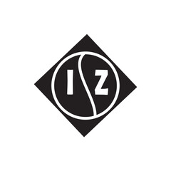  IZ creative circle letter logo concept. IZ letter design.