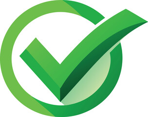 Vector art of green check mark, symbolizing approval, confirmation, and positive validation for tasks, lists, and general agreements