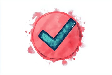 Check mark icon in flat style. Ok, accept vector illustration on white isolated background. Tick business concept.