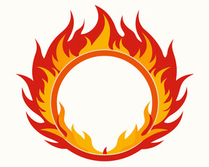 Circle Fire vector frame vector on white background