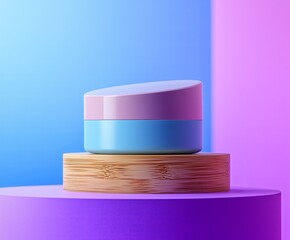 Layout of body or hand cream or other cosmetic product on a bright background, blank space for text or photo