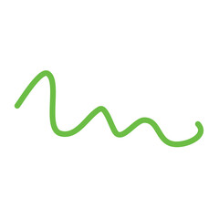 A vibrant green sinuous line gracefully undulates across a clean white background, creating a simple, dynamic abstract graphic element for modern minimalist designs