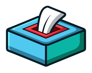 Tissue box vector icon,Tissue box  vector art white background