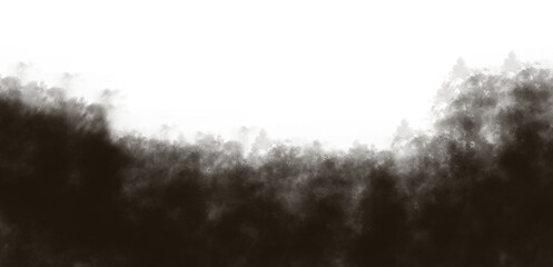 Black Smoke Cloud Isolated on Transparent Background | Dark Mist Fog Dust Overlay Effect