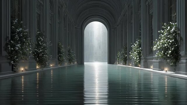 Tranquil Water Reflecting the Majesty of Classical Architecture