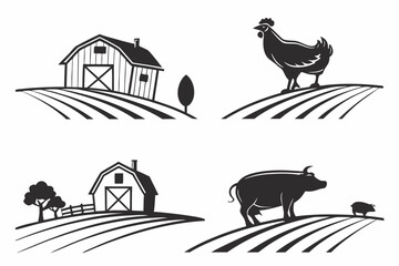 set of vector icons of houses