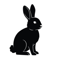 Fototapeta premium A simple black rabbit depiction in a charming stylistic silhouette