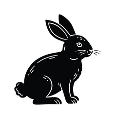 A charming black rabbit illustration with delicate details a lovely silhouette